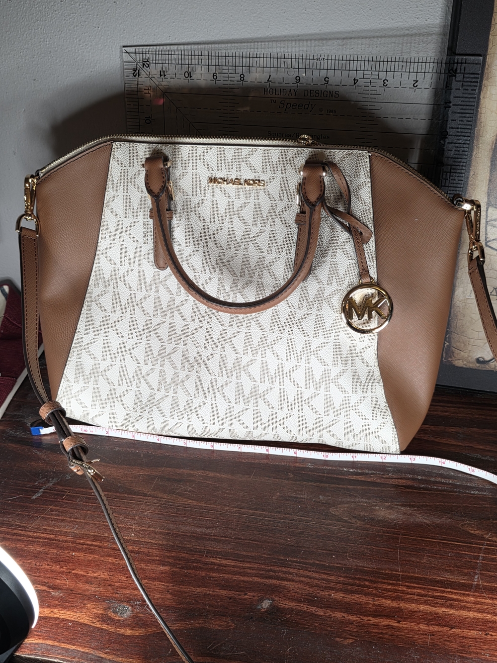 Michael Kors CIARA Satchel with Gold-Tone Charm